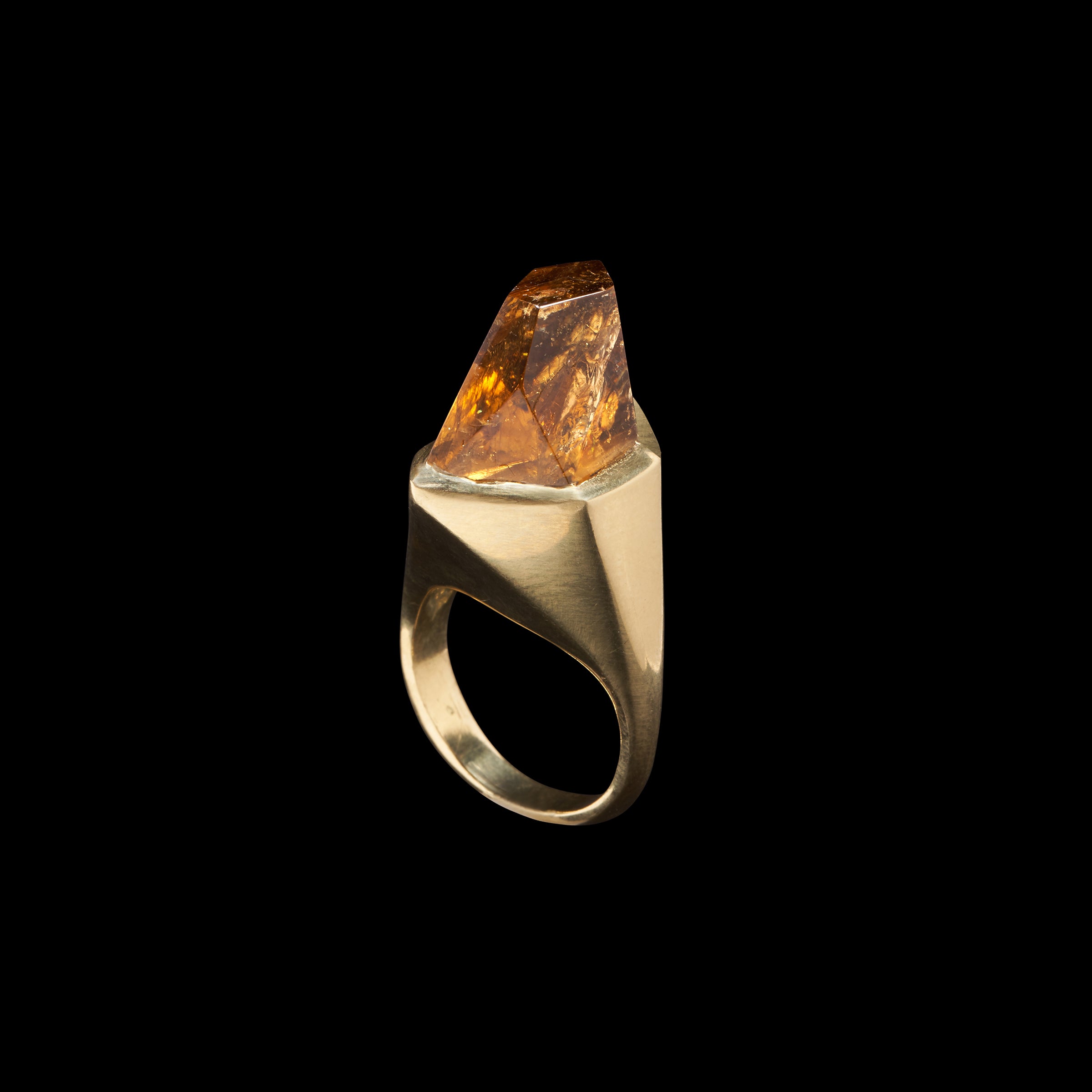 Golden Tourmaline Faceted Ring