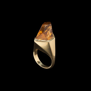 Golden Tourmaline Faceted Ring
