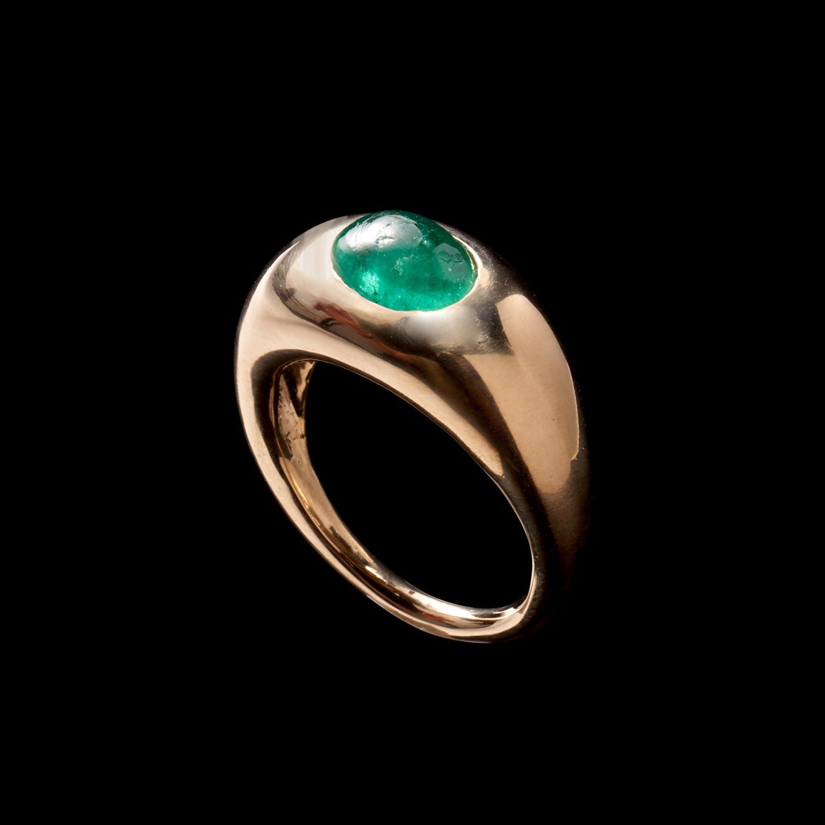 Diamond & Emerald Brado Shaker Cigar Band Ring main image 1
