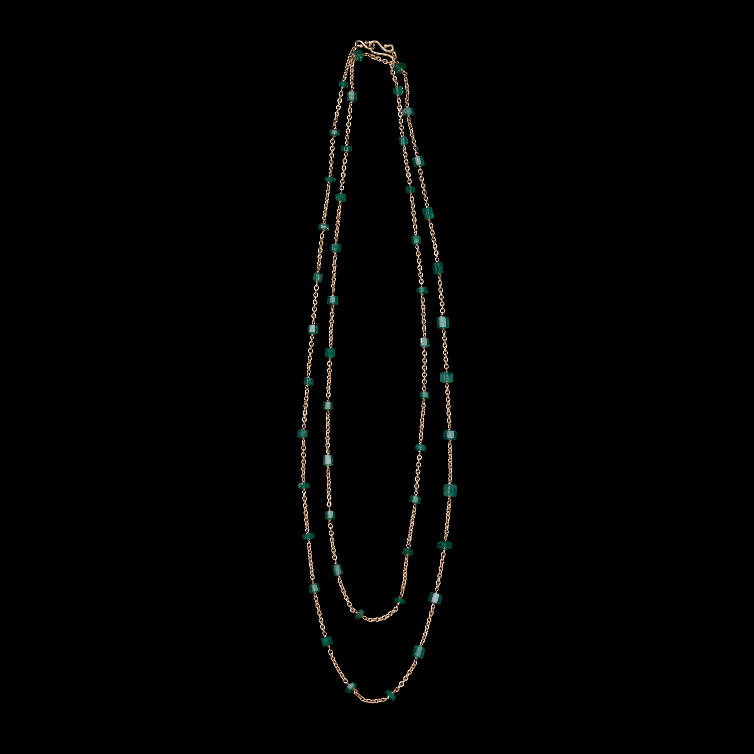 Long Emerald Crystal Necklace