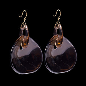 Big Gong Hand Cut Stone Earring