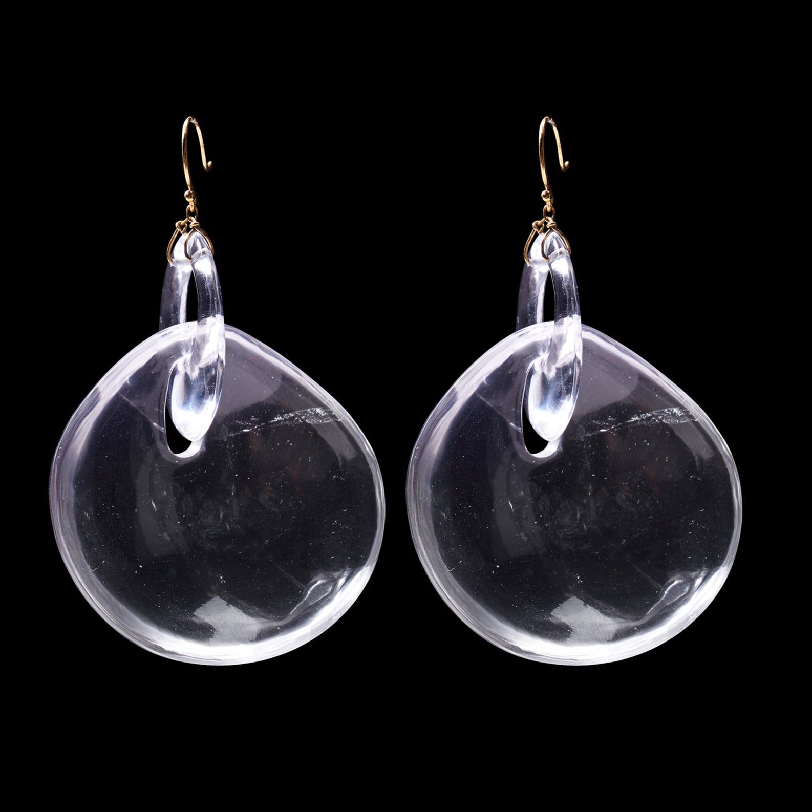 Big Gong Hand Cut Stone Earring