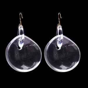 Big Gong Hand Cut Stone Earring