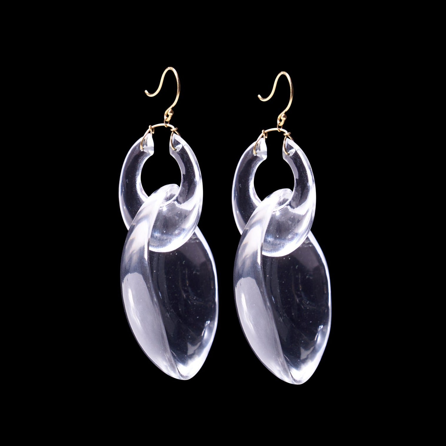 Big Gong Hand Cut Stone Earring