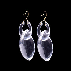 Big Gong Hand Cut Stone Earring