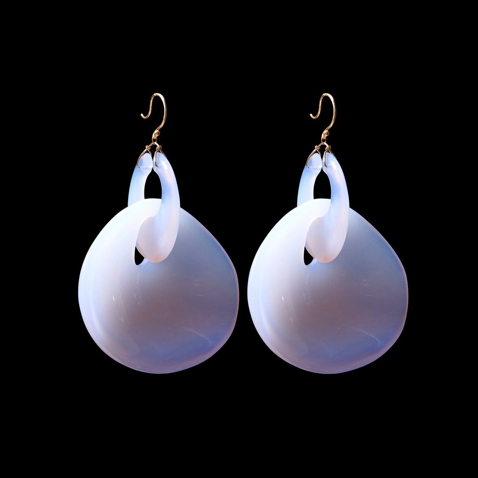 Big Gong Hand Cut Stone Earring