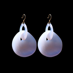 Big Gong Hand Cut Stone Earring