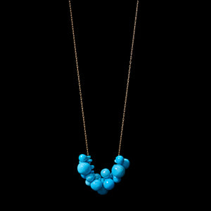 Hand Cut Stone Bubbles Cluster Necklace