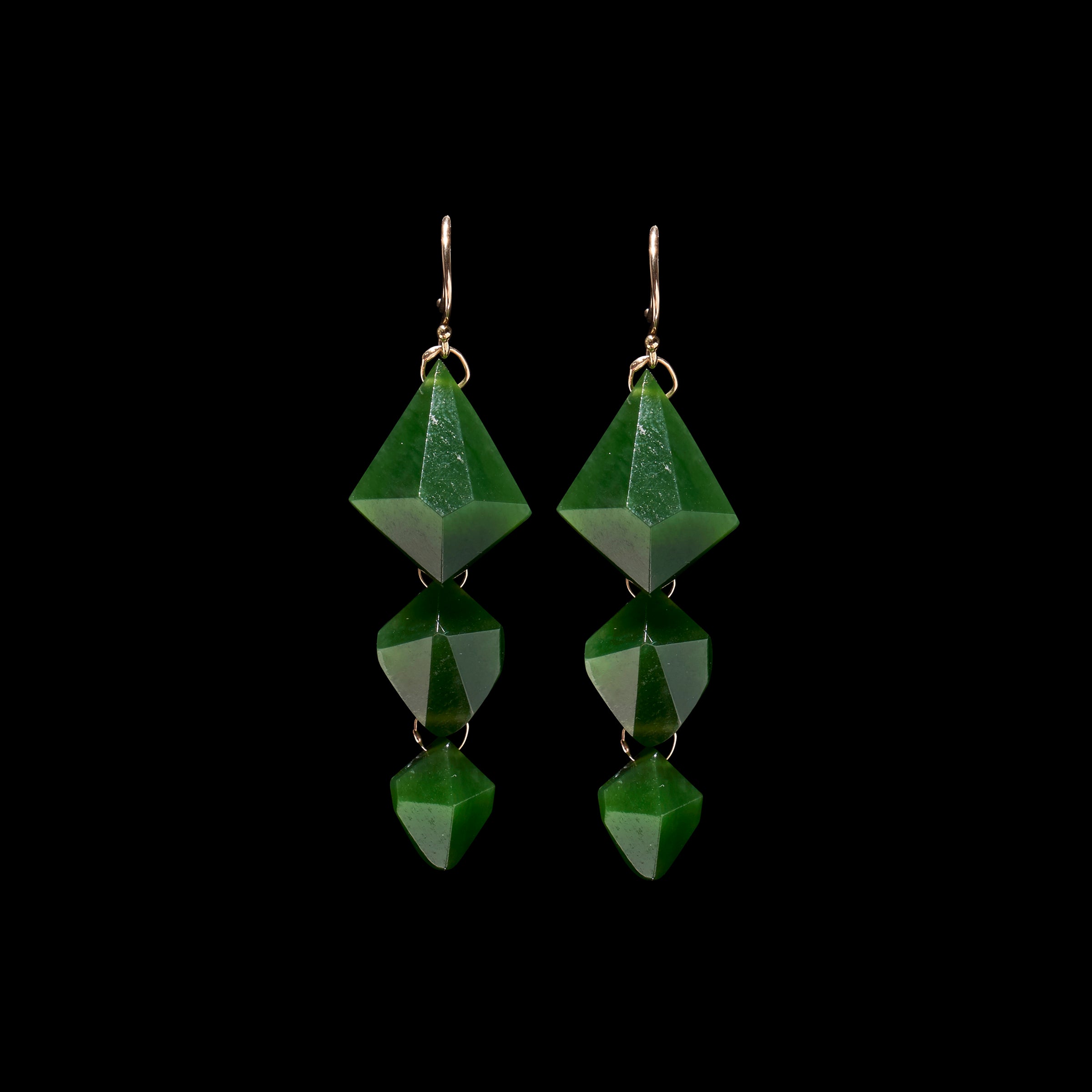 Triple Faceted Drop Earring