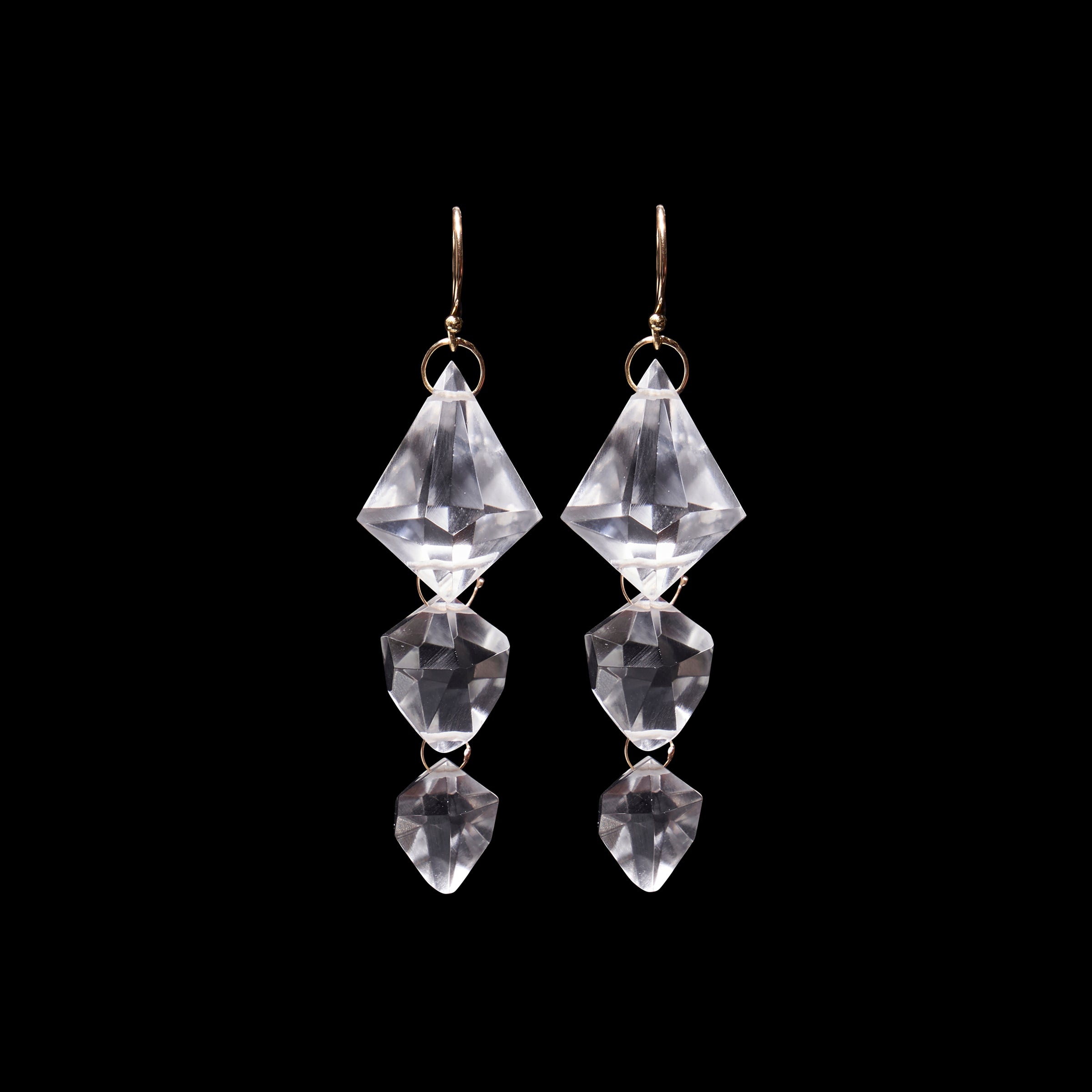 Triple Faceted Drop Earring