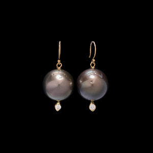 Tahitian Diamond Charm Tail Earring