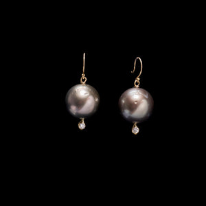 Tahitian Diamond Charm Tail Earring
