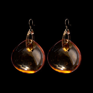 Big Gong Hand Cut Stone Earring