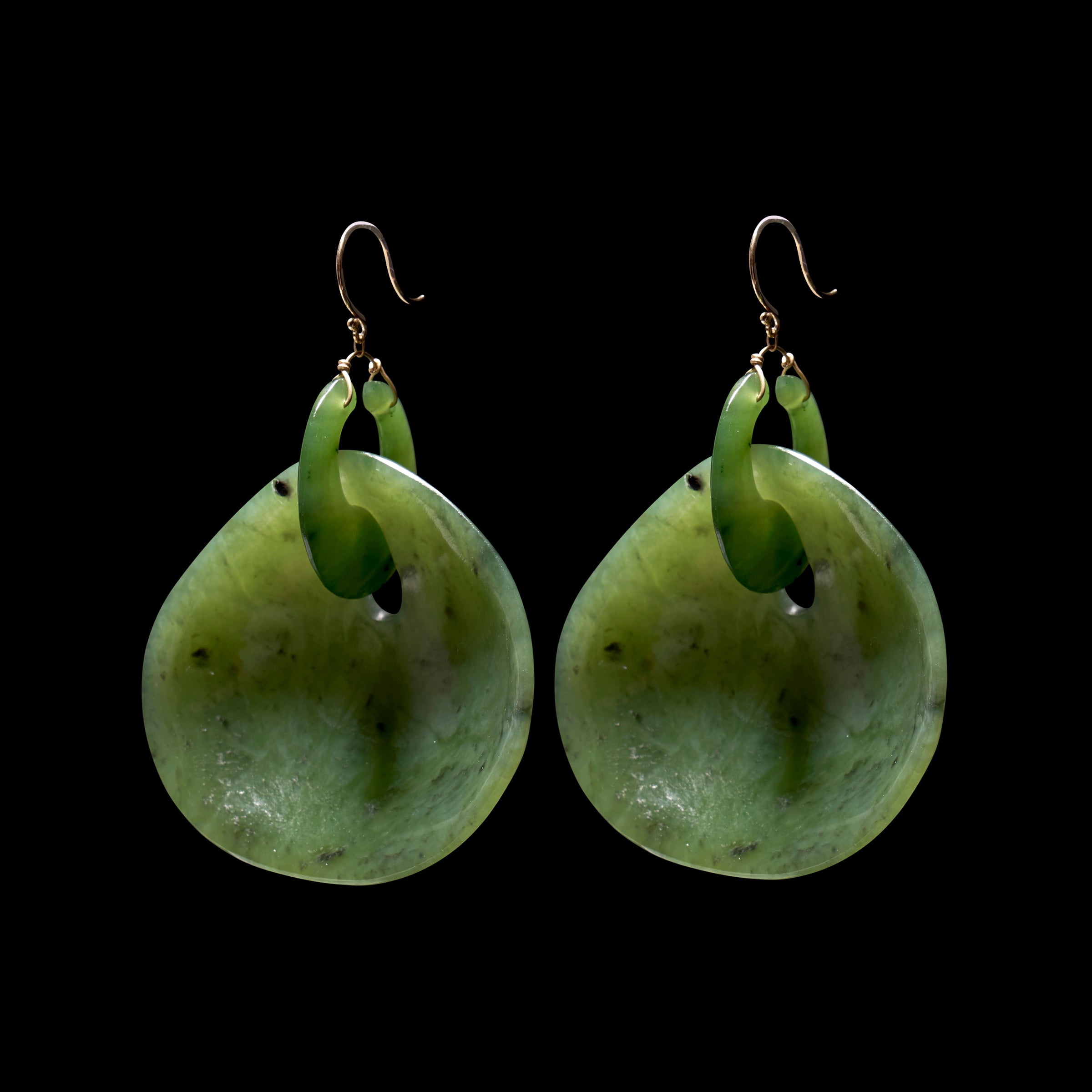 Big Gong Hand Cut Stone Earring