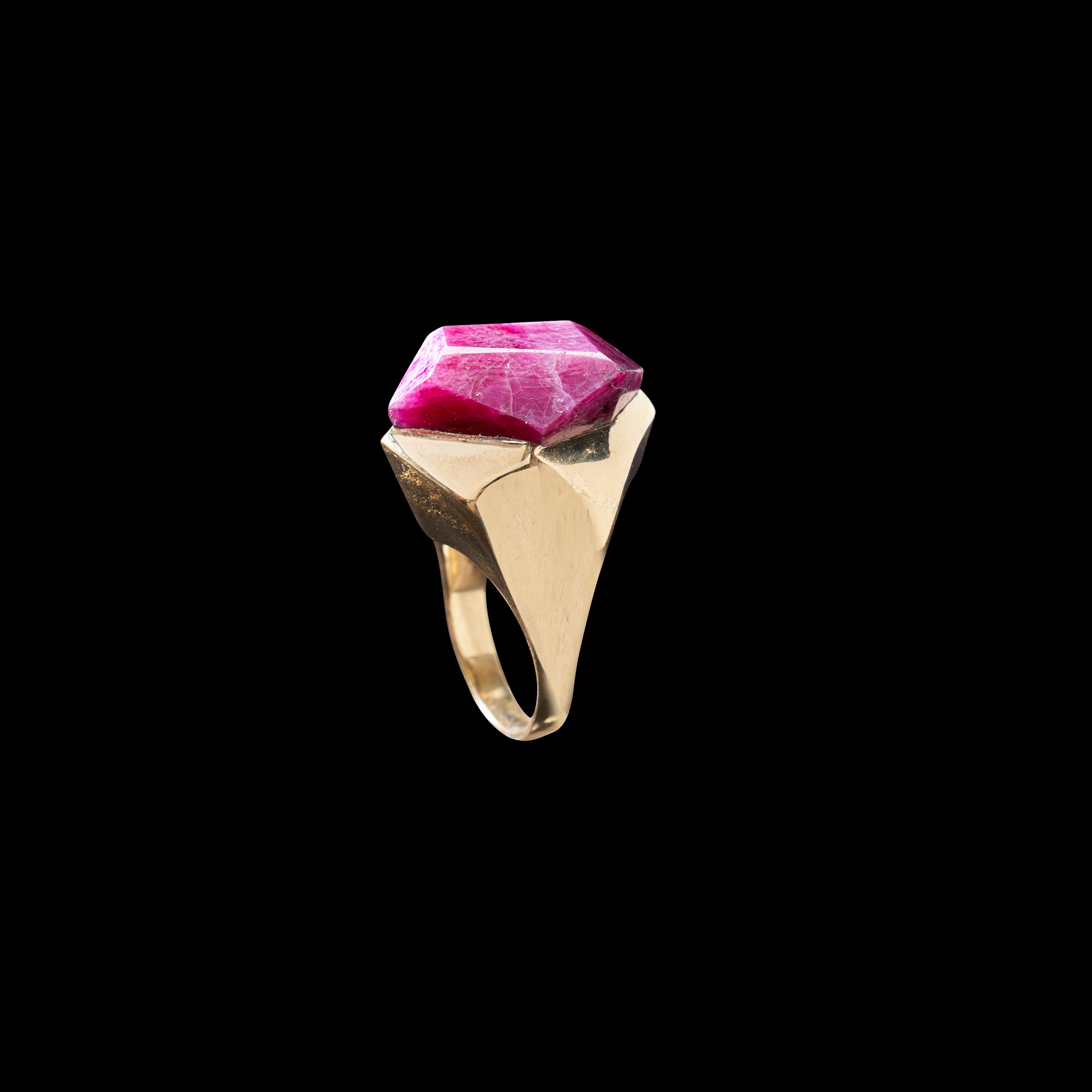 Ruby Faceted Ring