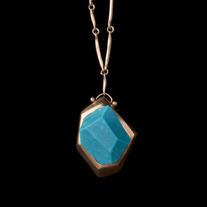 Turquiose Cast Line Pendant Necklace