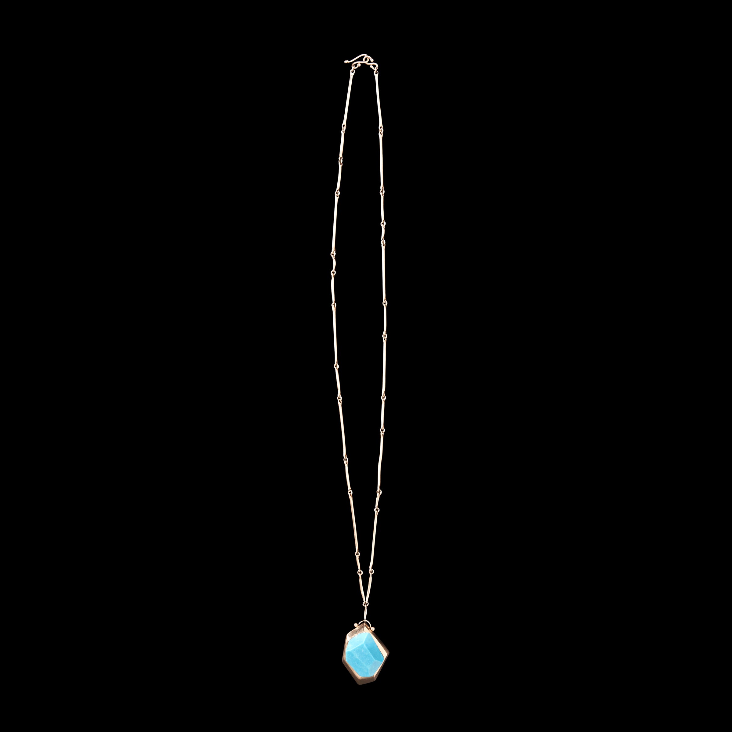 Turquiose Cast Line Pendant Necklace