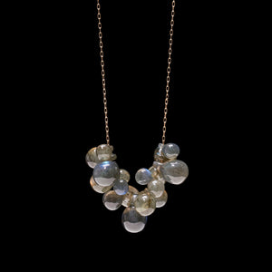 Hand Cut Stone Bubbles Cluster Necklace