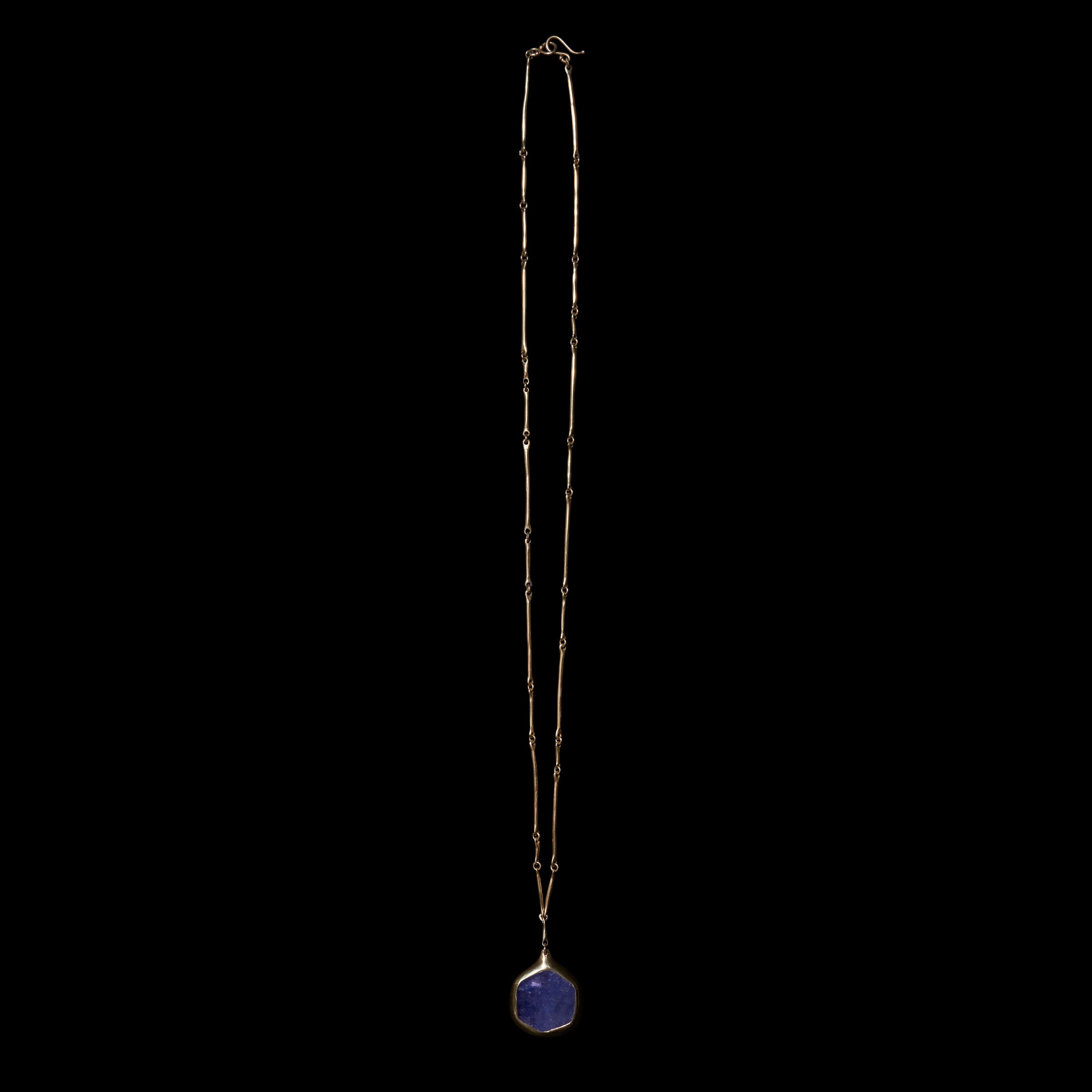 Tanzanite Cast Line Pendant Necklace