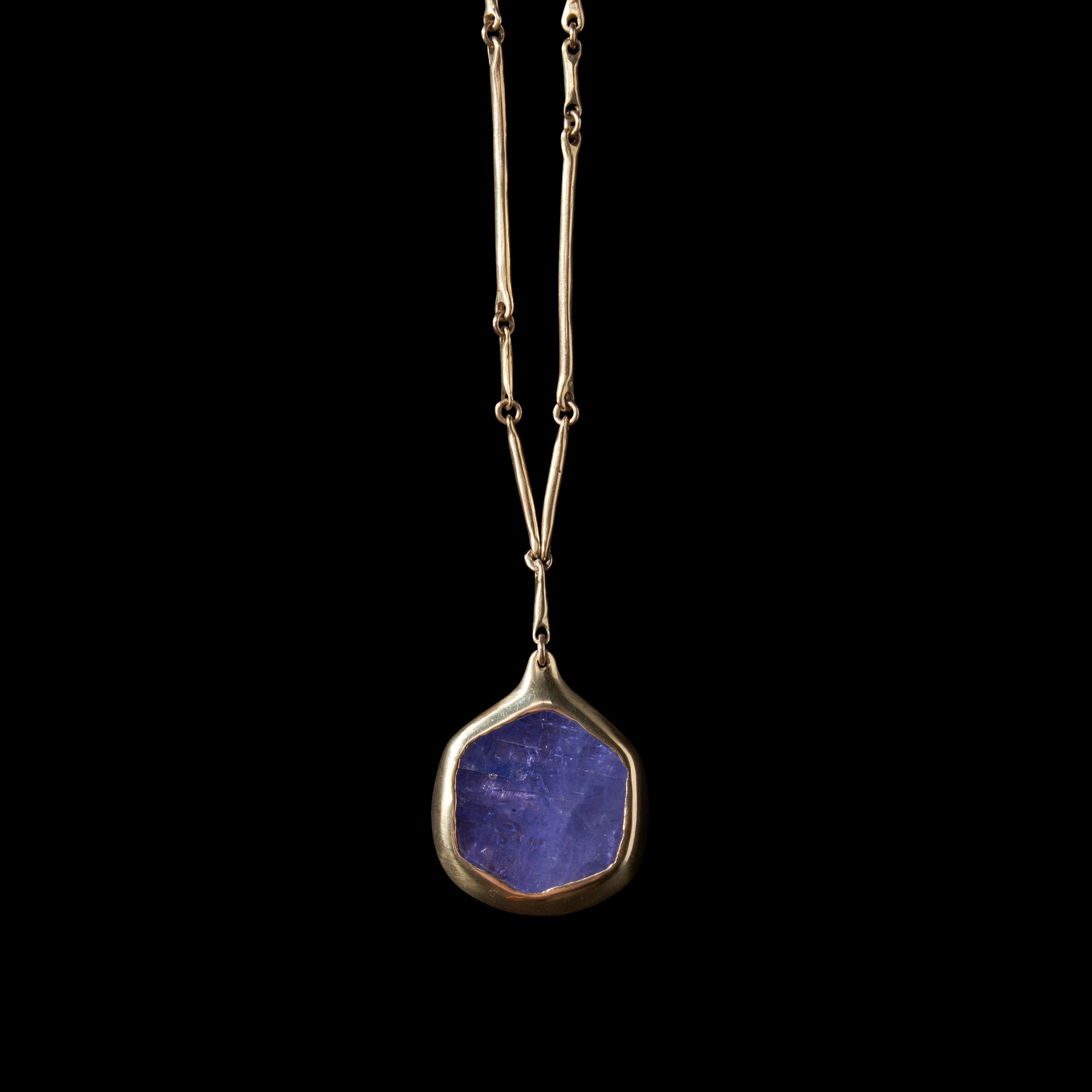 Tanzanite Cast Line Pendant Necklace