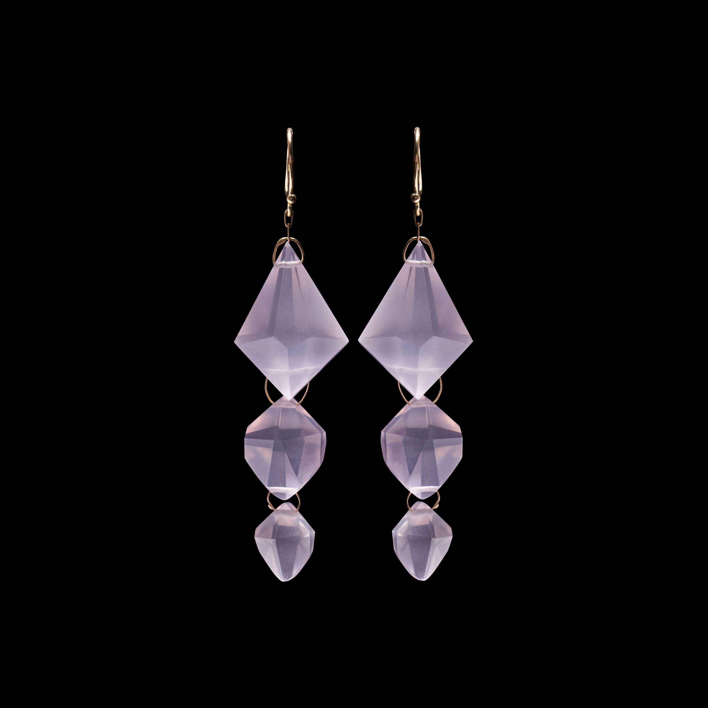 Triple Faceted Drop Earring