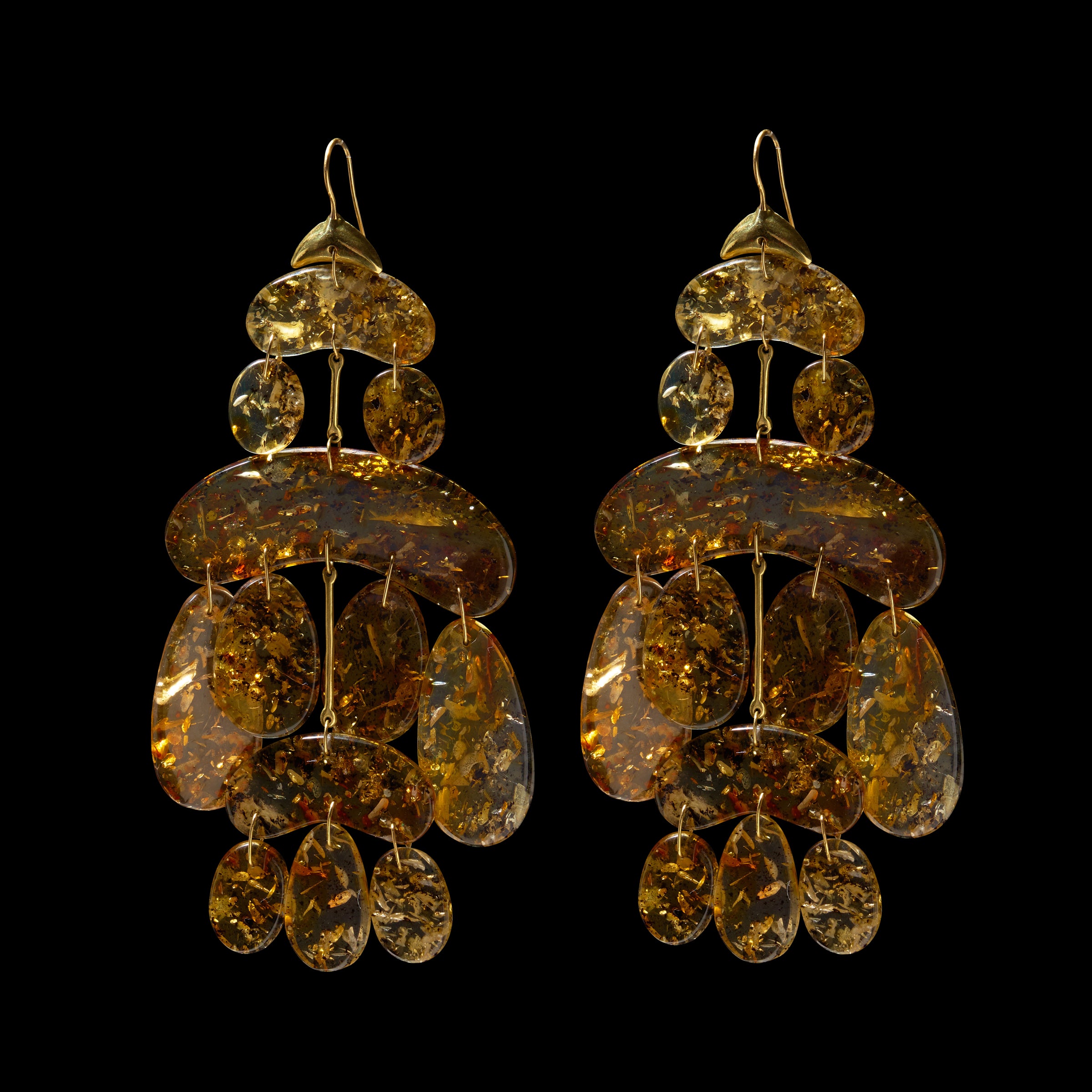 Large Cut Stone Chandelier Earring