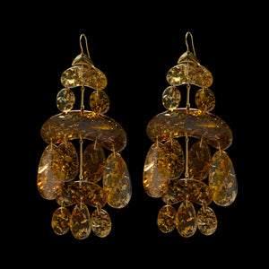 Large Cut Stone Chandelier Earring