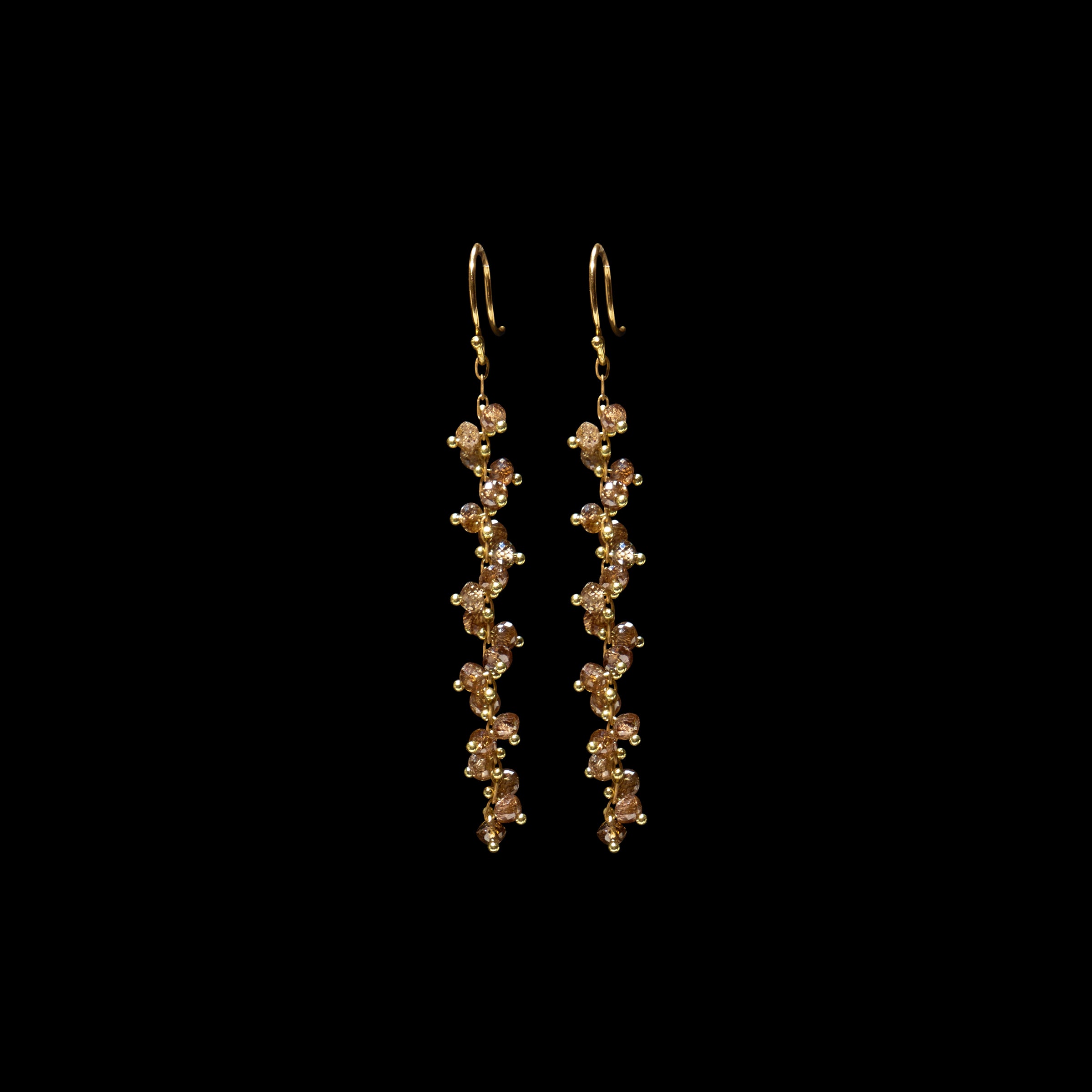 Long Spiral Beaded Earrings