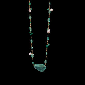 One of a Kind Emerald Assembled Necklace