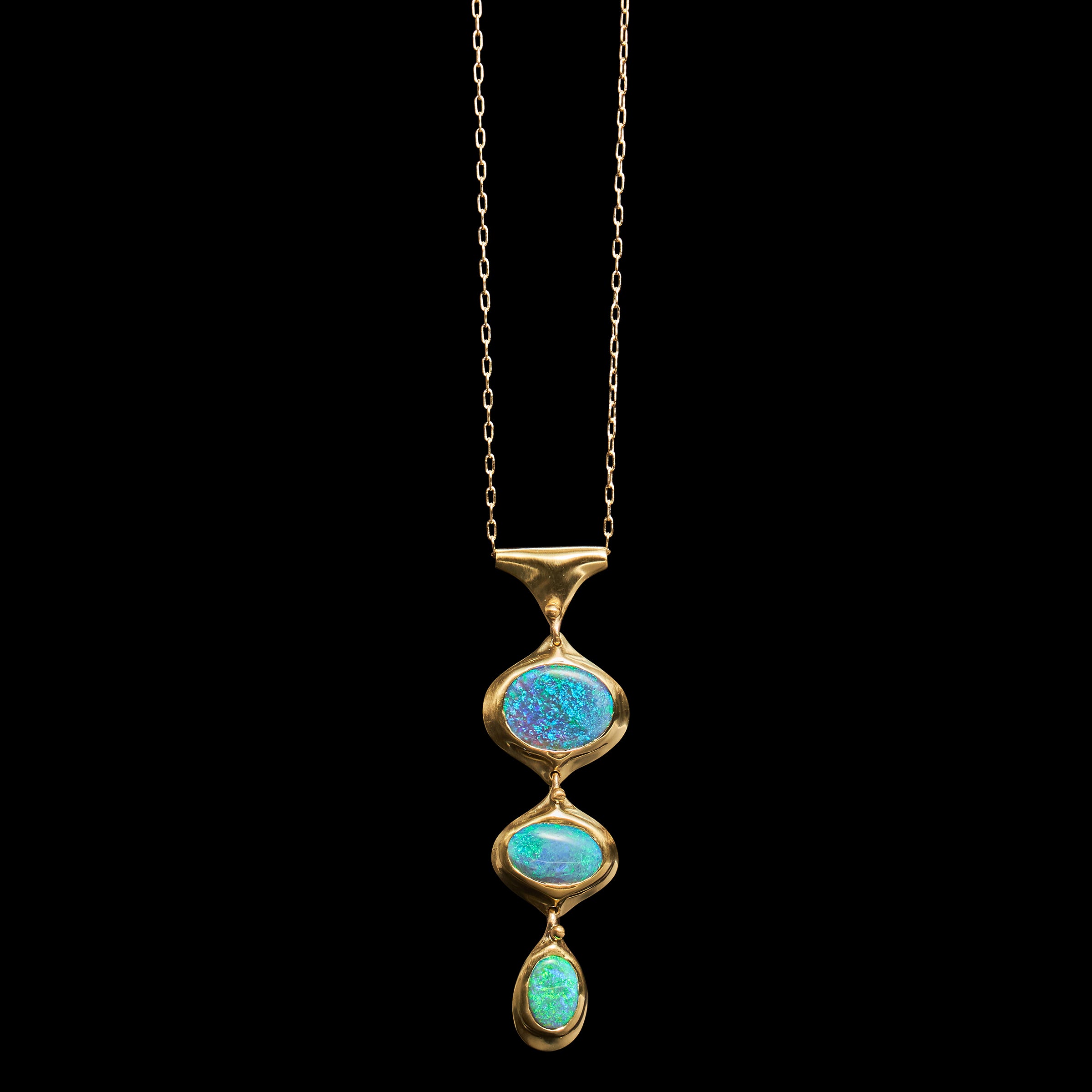 Three Drop Holder Bead Pendant Necklace