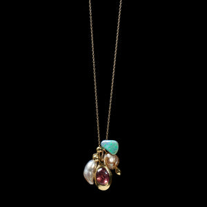 Opal and Spinel Mini Luxe Charm Necklace