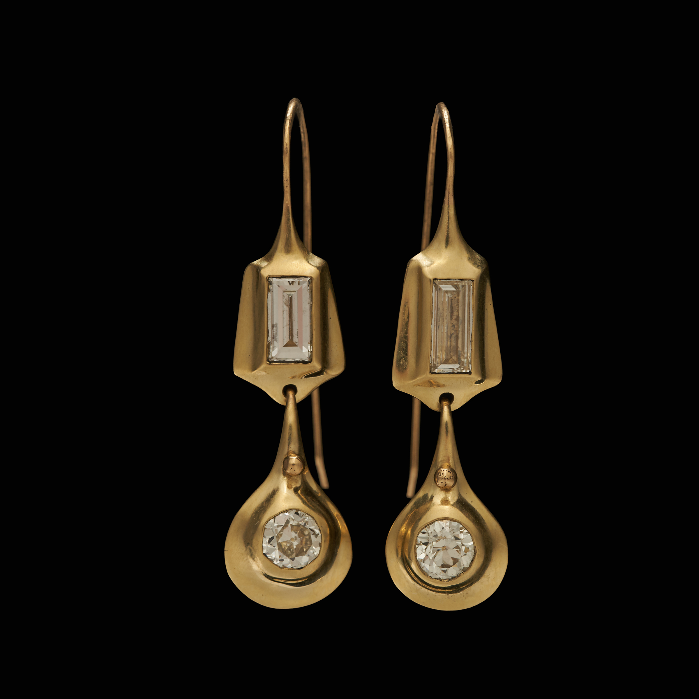 Baguette Diamond Drop Earring