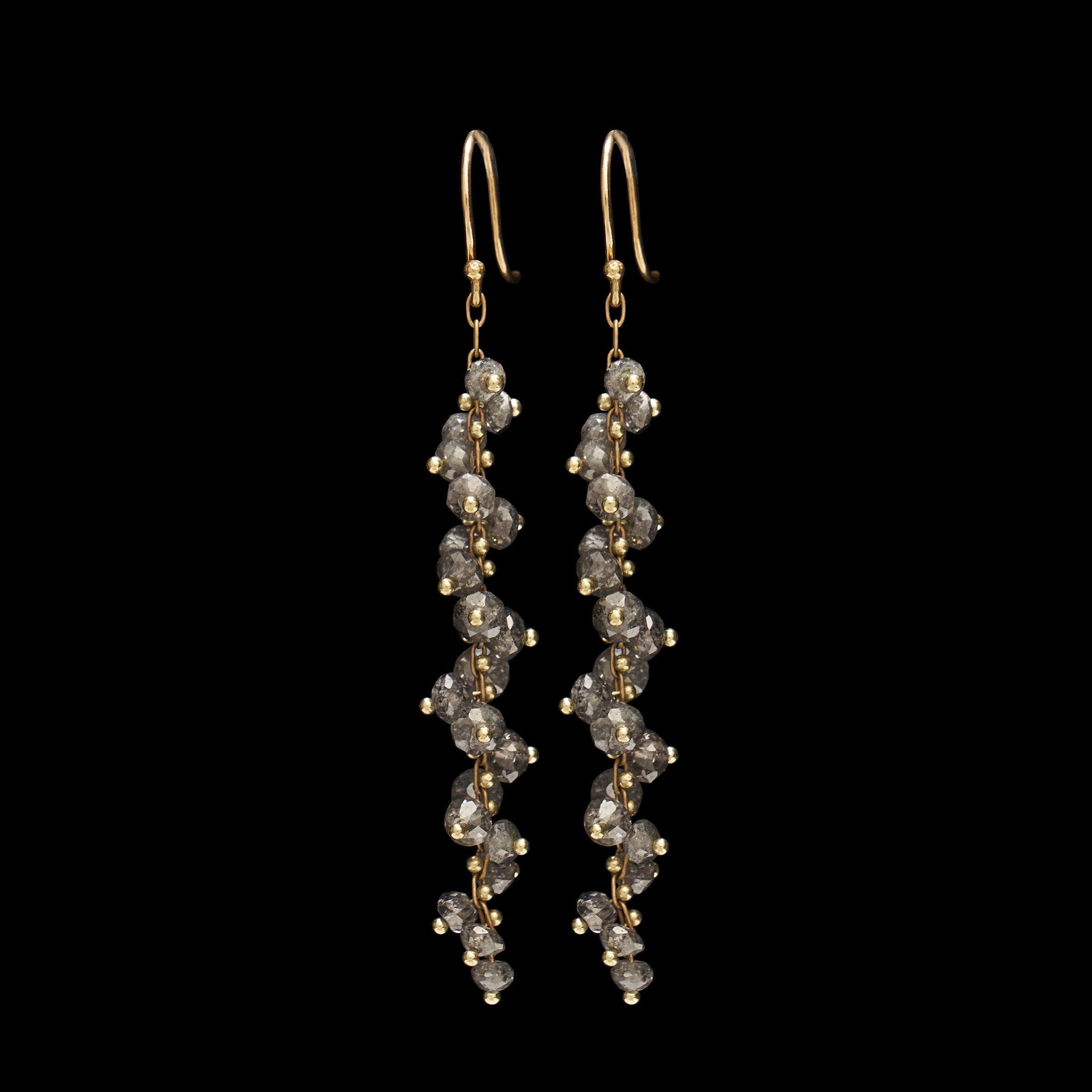 Long Spiral Beaded Earrings