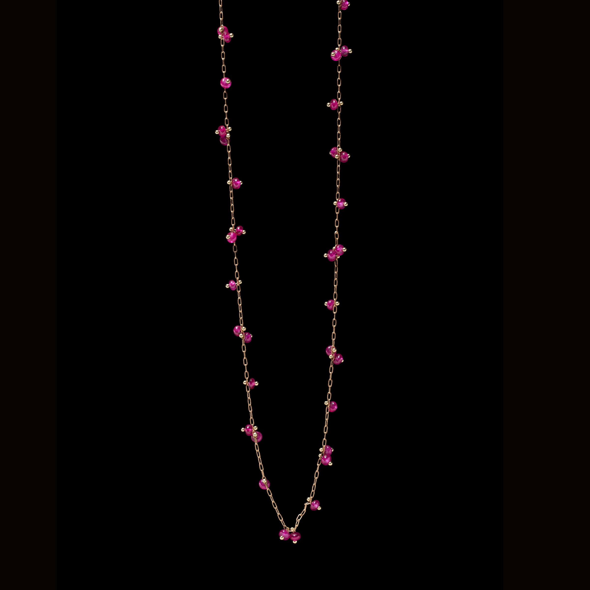 Luxe Random Studded Ruby Necklace