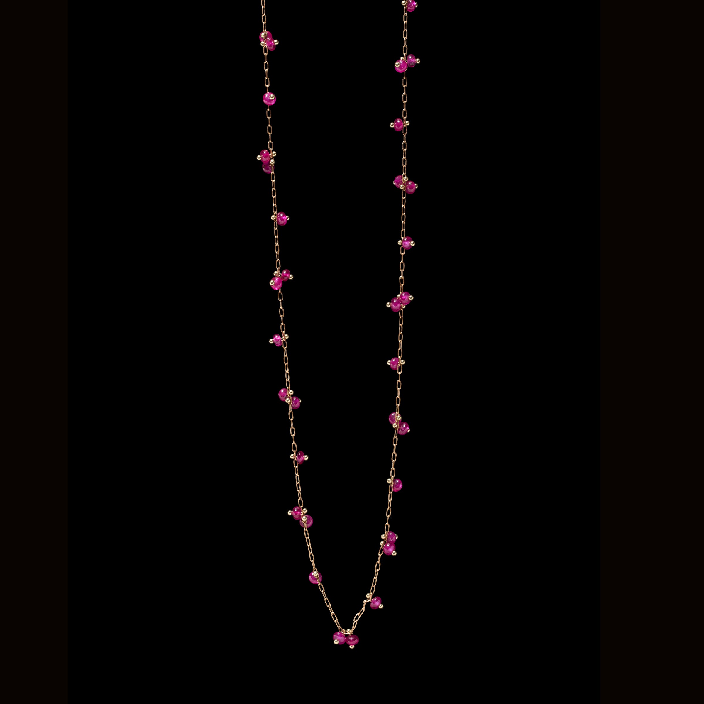 Luxe Random Studded Ruby Necklace