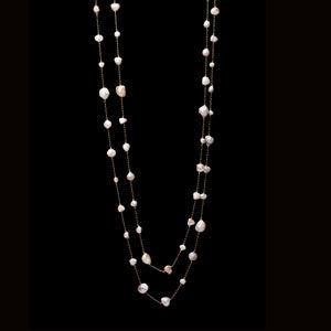 American Natural Pearl Long Necklace