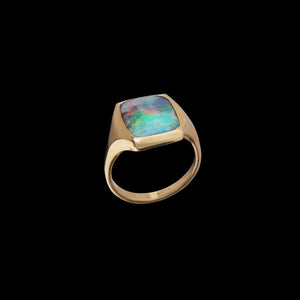 18K Square Opal Ring