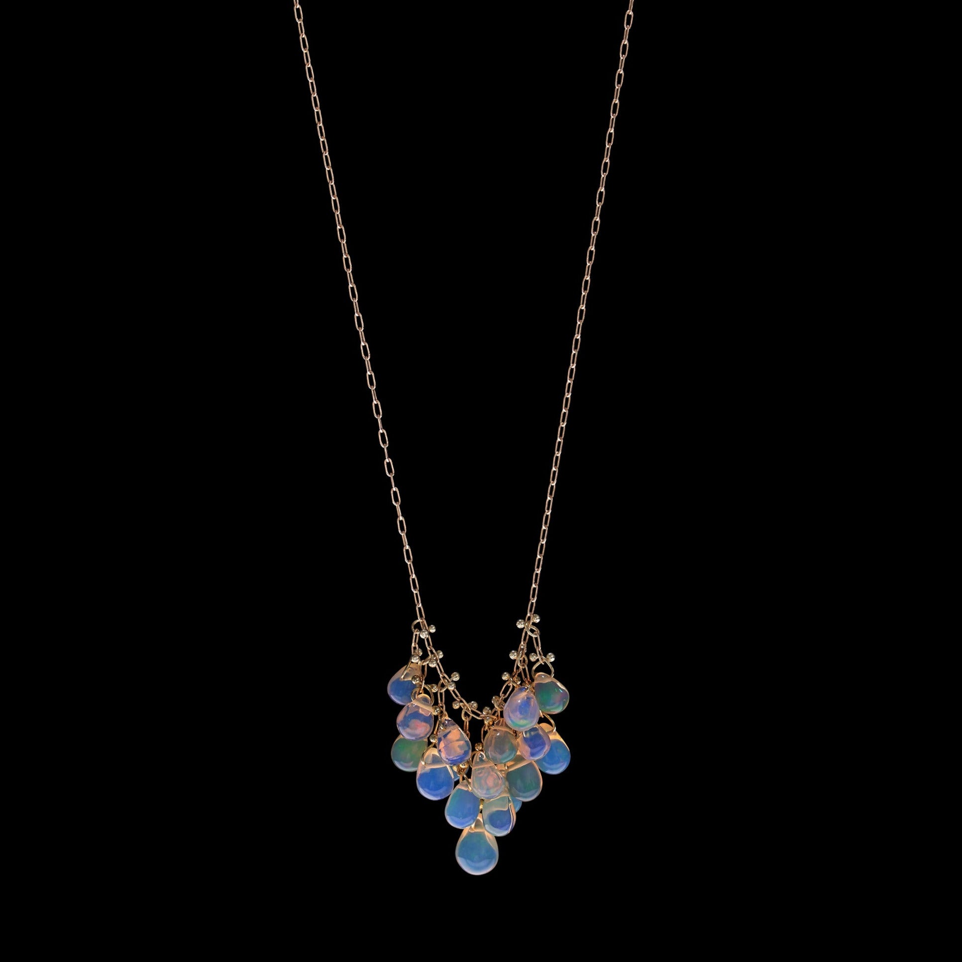 Ethiopian Opal Briolette Tassel Necklace
