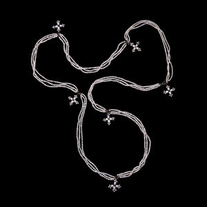 Freshwater Pearl Long Lariat with Pearl Roman Crosses