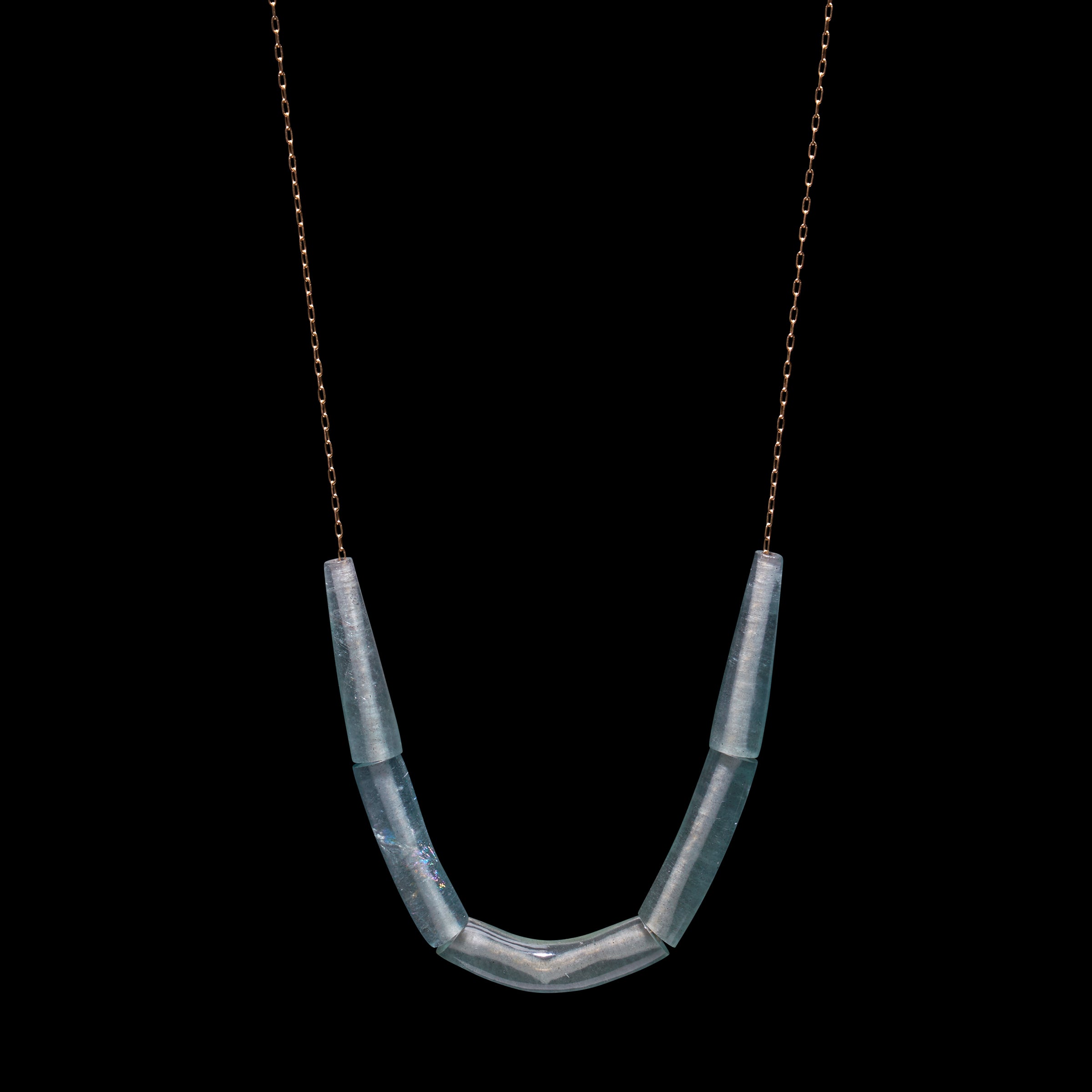 Hand Cut Stone Line Necklace