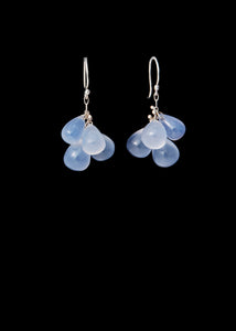 Briolette Small Cluster Drop Silver Earrings