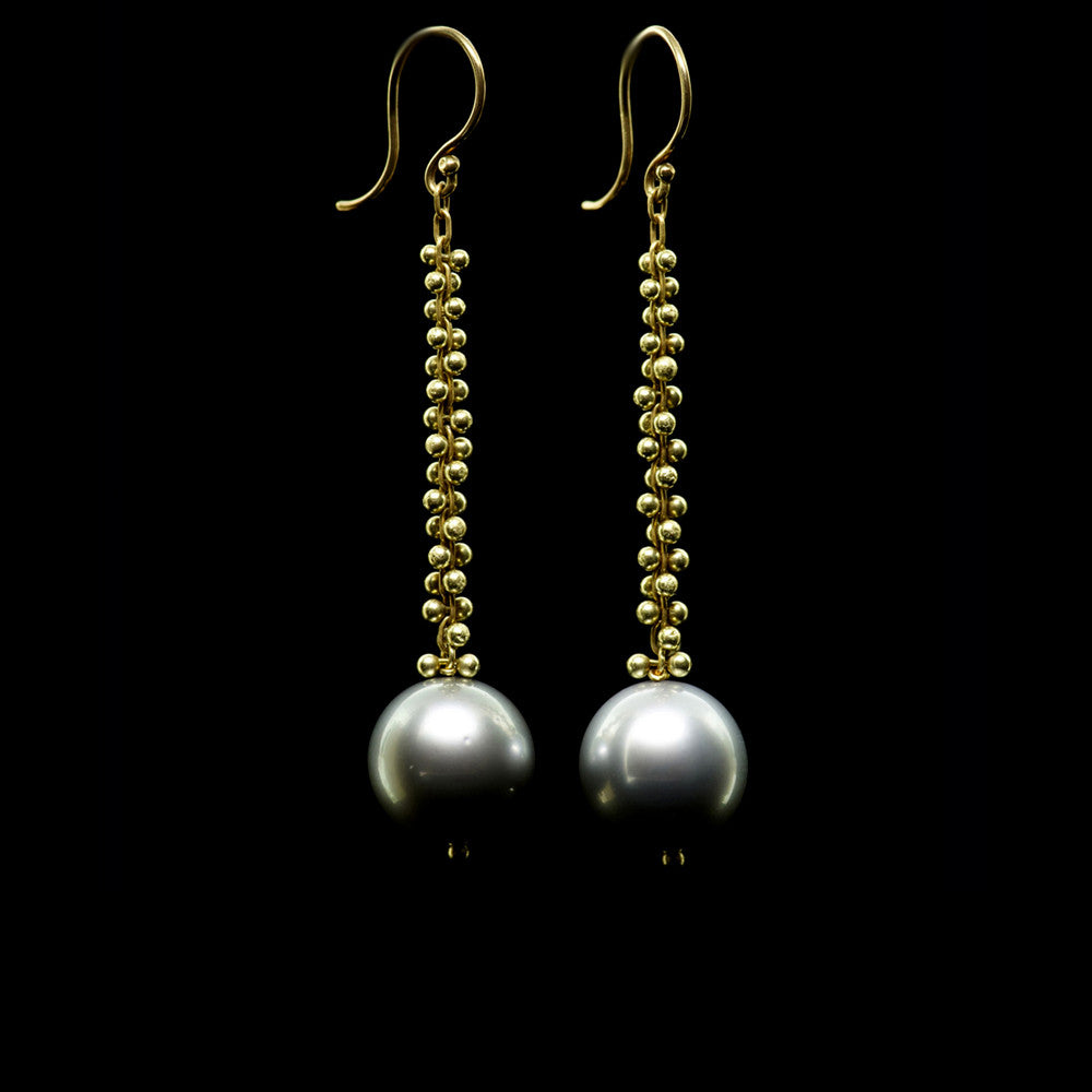 signature beaded tahitian pearl drop earring