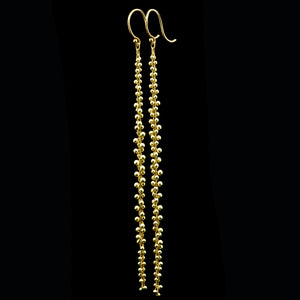 signature beaded extra long cluster earring