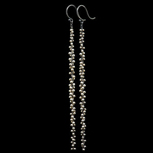 signature beaded extra long cluster earring
