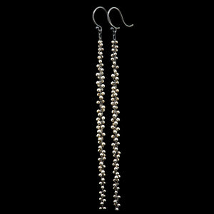signature beaded extra long cluster earring