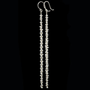 signature beaded extra long cluster earring