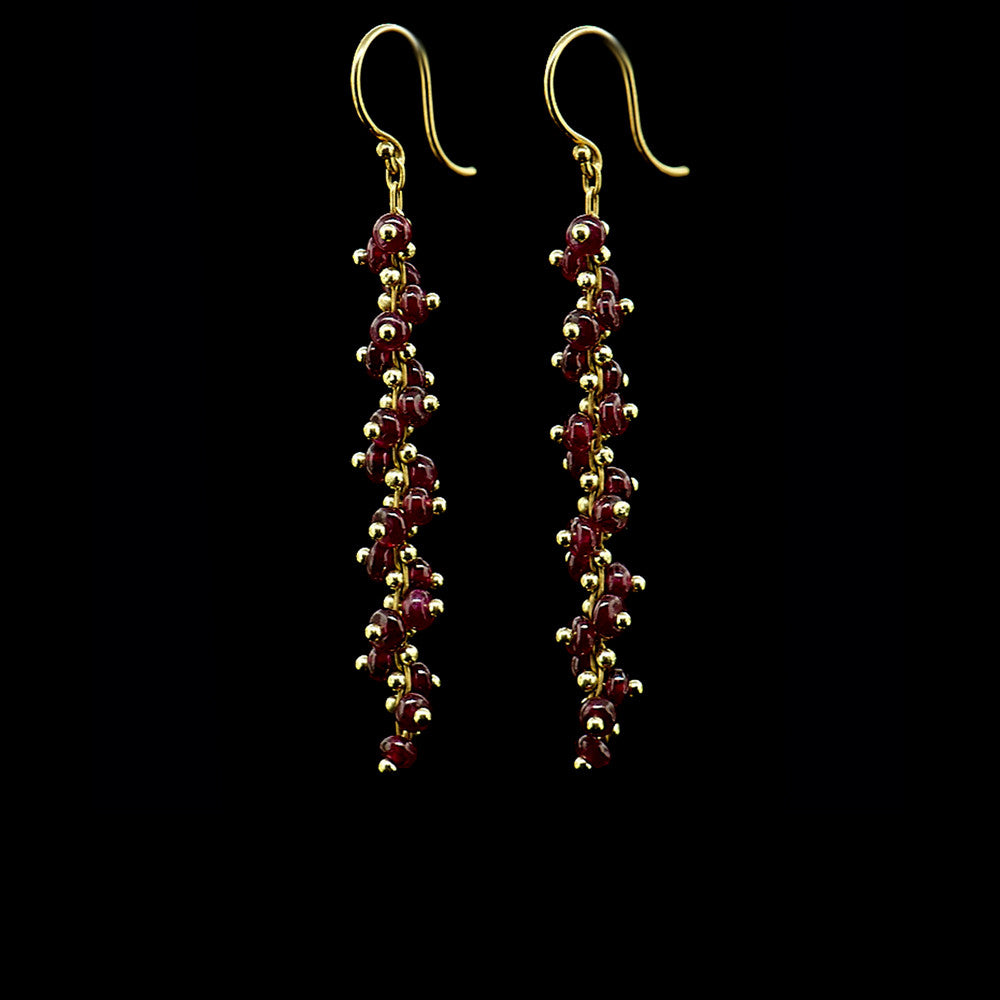 long spiral beaded earrings