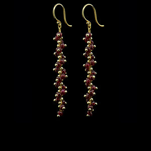 long spiral beaded earrings
