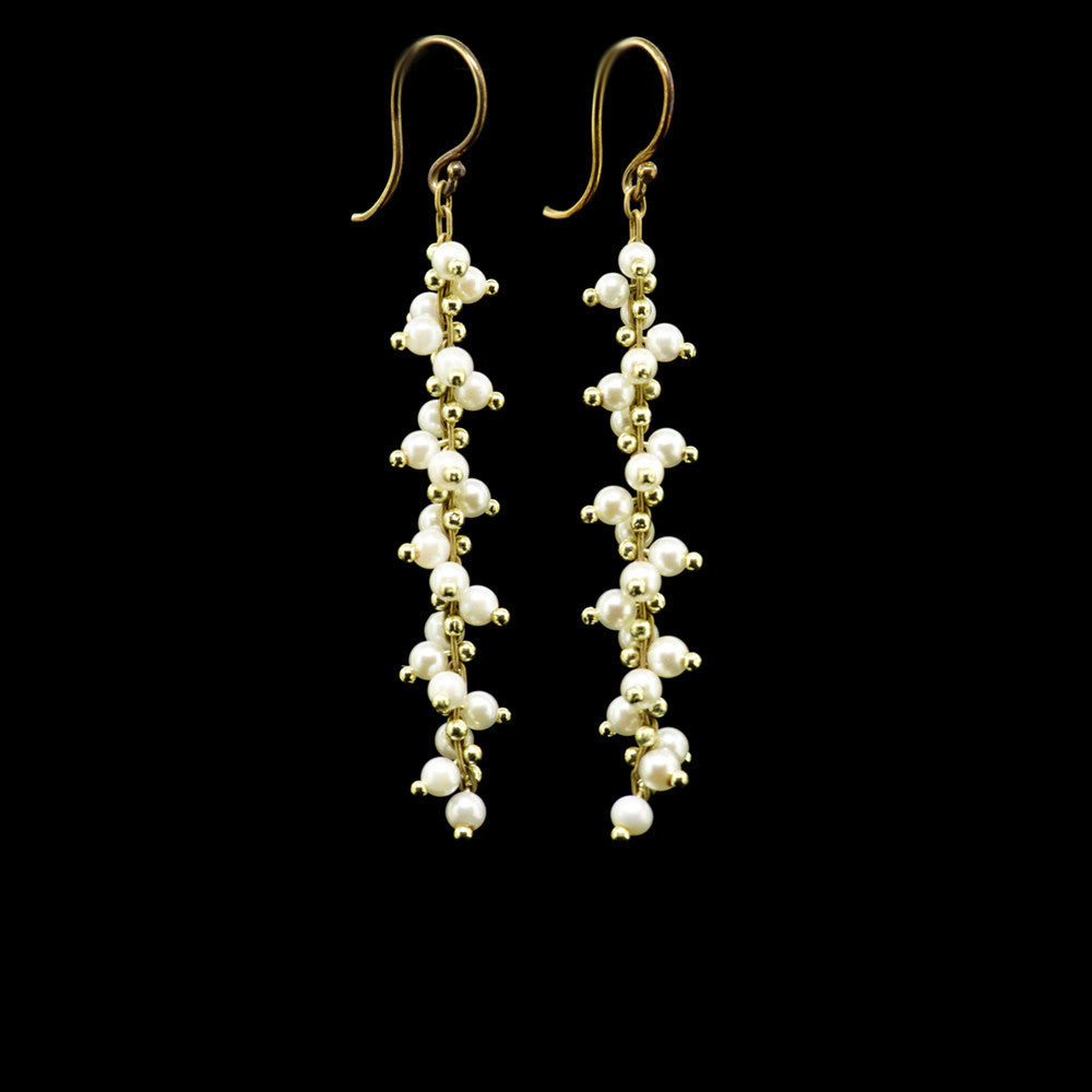 long spiral beaded earrings
