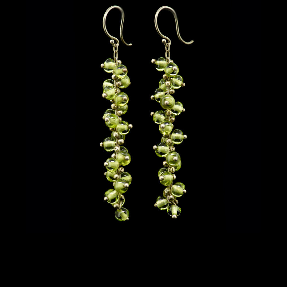 long spiral beaded earrings